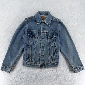 Vintage Levis Denim Trucker Jacket Mens 2XS Faded USA